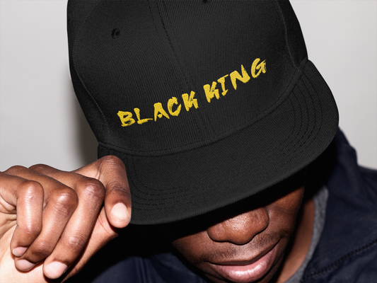 Black King Snapback Cap